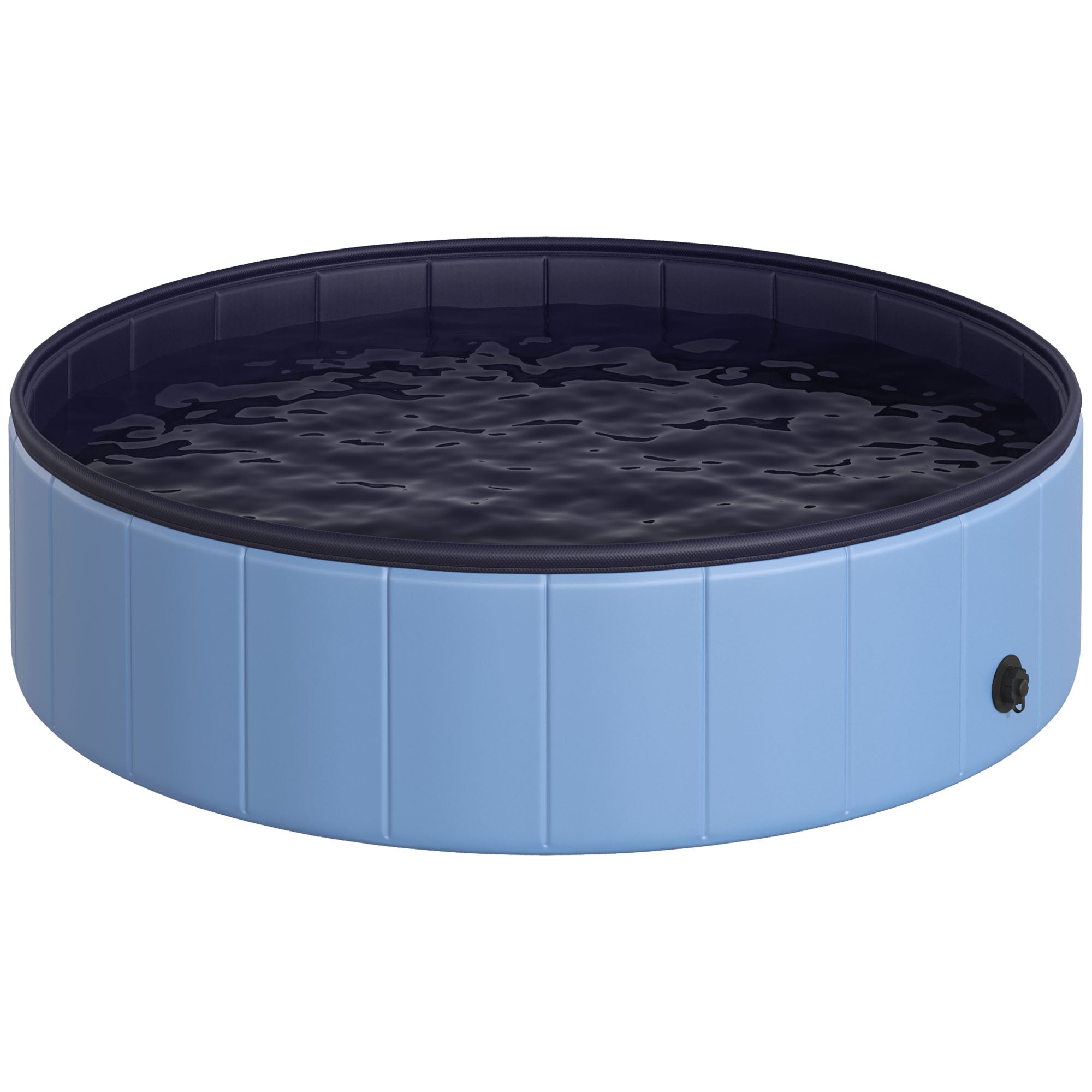 PawHut Folding Dog Pool Portable Pet Kiddie Swimming Pool, Outdoor/Indoor Puppy Bath Tub with Nonslip Bottom for Dogs & Cats,  (Φ47", Blue)