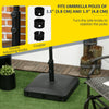 Outsunny Patio Umbrella Base with Wheels, 66 lb Heavy Duty Filled Umbrella Stand, Market Umbrella Base Holder for Outdoor, Garden, Backyard, Black