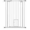 PawHut 41"H Dog Gate with Cat Door, Pet Gate with Small Door, Easy Open Indoor Dog Gates for Doorways, House, Stair, 29"-31.5" Long, White