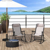Outsunny 2pc Patio Foldable Rocking Chair Set w/ Breathable Mesh Seat & Backrest, Padded Headrest for Park, Backyard, Garden, Cream White