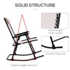 Outsunny 2pc Patio Foldable Rocking Chair Set w/ Breathable Mesh Seat & Backrest, Padded Headrest for Park, Backyard, Garden, Cream White