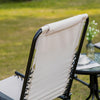 Outsunny 2pc Patio Foldable Rocking Chair Set w/ Breathable Mesh Seat & Backrest, Padded Headrest for Park, Backyard, Garden, Cream White