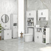 kleankin Pedestal Under Sink Cabinet, Bathroom Vanity Cabinet Storage with Double Doors and Adjustable Shelf, White