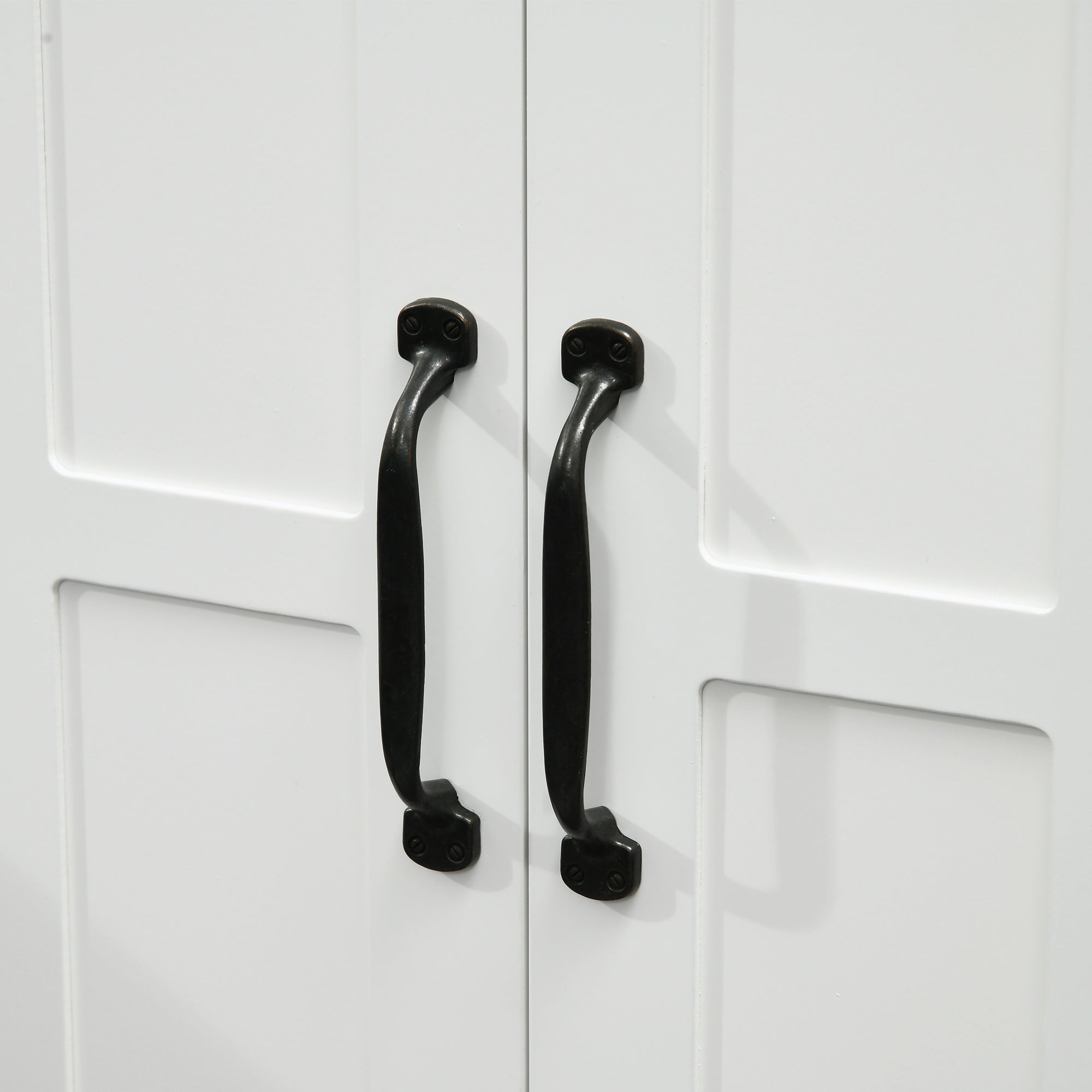 kleankin Pedestal Under Sink Cabinet, Bathroom Vanity Cabinet Storage with Double Doors and Adjustable Shelf, White