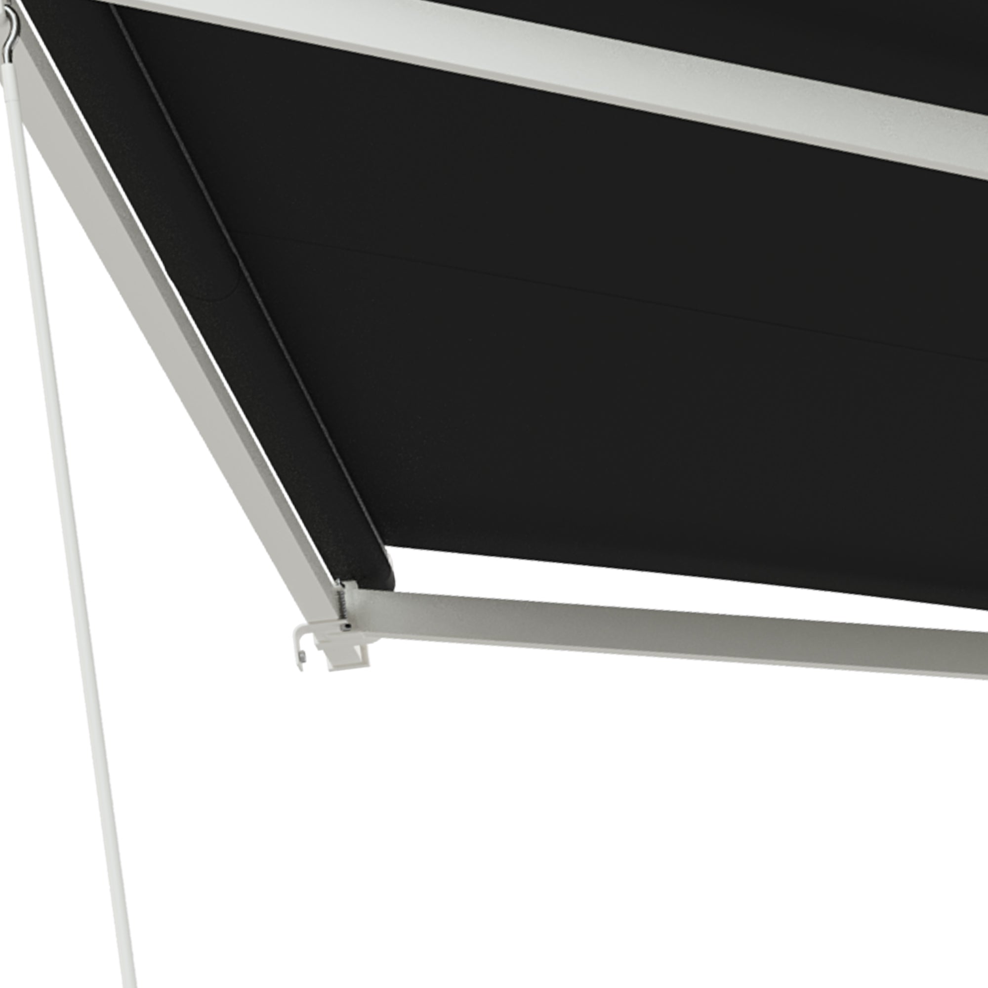 Outsunny 10' x 8' Electric Awning, Retractable Awning Sun Shade Shelter with Remote Controller, Manual Crank Handle and Aluminum Frame, for Deck, Balcony, Yard, Black