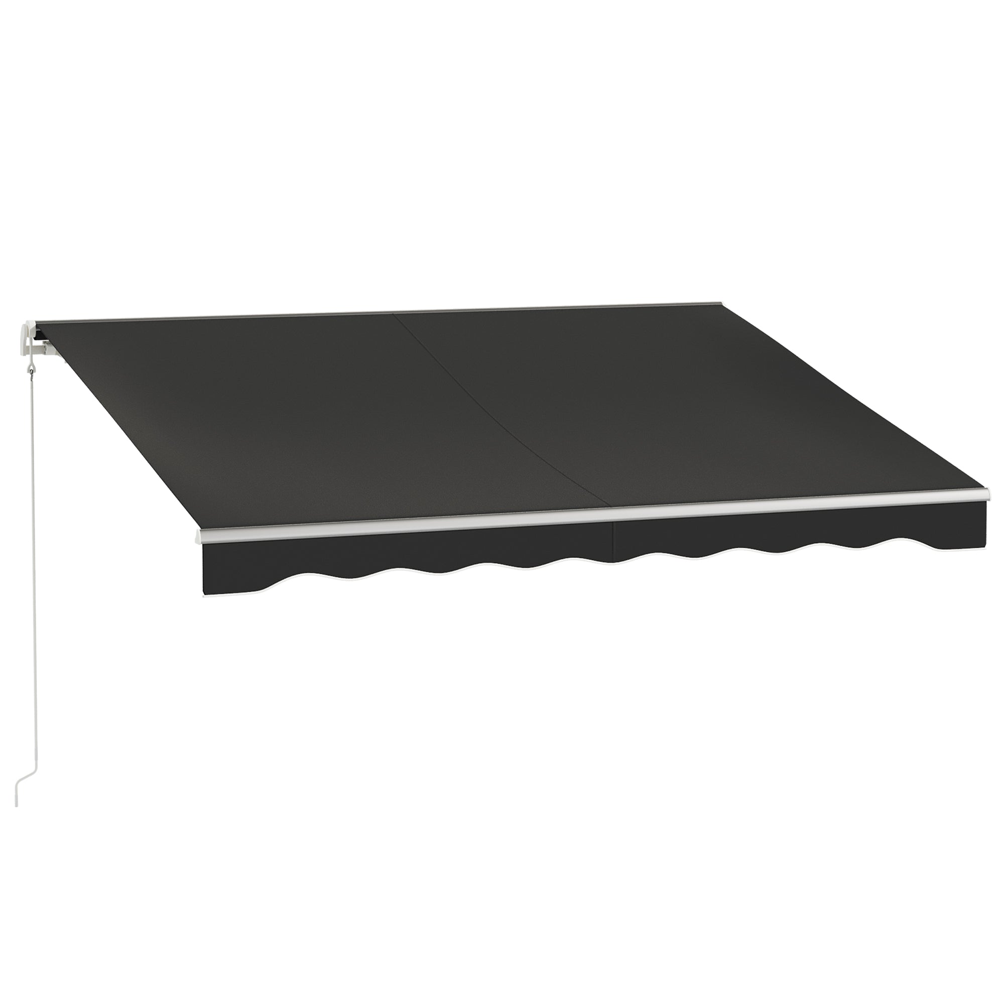 Outsunny 10' x 8' Electric Awning, Retractable Awning Sun Shade Shelter with Remote Controller, Manual Crank Handle and Aluminum Frame, for Deck, Balcony, Yard, Black
