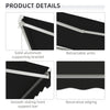 Outsunny 10' x 8' Electric Awning, Retractable Awning Sun Shade Shelter with Remote Controller, Manual Crank Handle and Aluminum Frame, for Deck, Balcony, Yard, Black