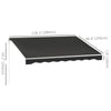 Outsunny 10' x 8' Electric Awning, Retractable Awning Sun Shade Shelter with Remote Controller, Manual Crank Handle and Aluminum Frame, for Deck, Balcony, Yard, Black