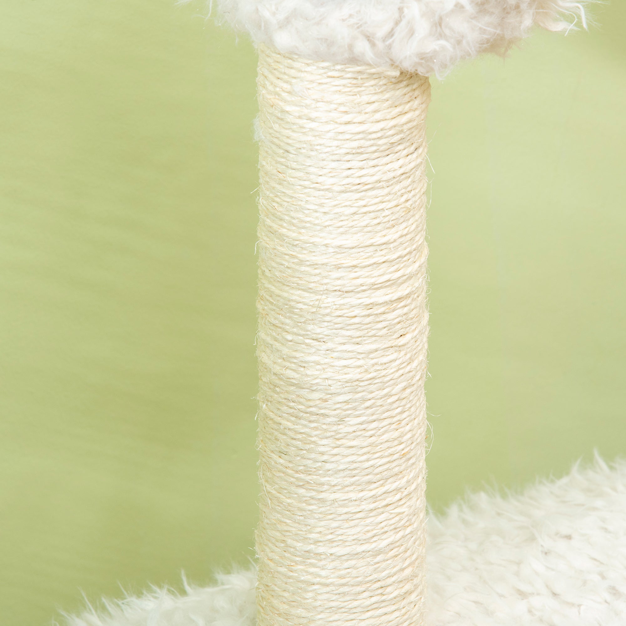 PawHut 37.4" Cat Tree, Alpaca-shaped Kitty Activity Center, Cat Climbing Toy with Tunnel Sisal Scratching Post, Cream