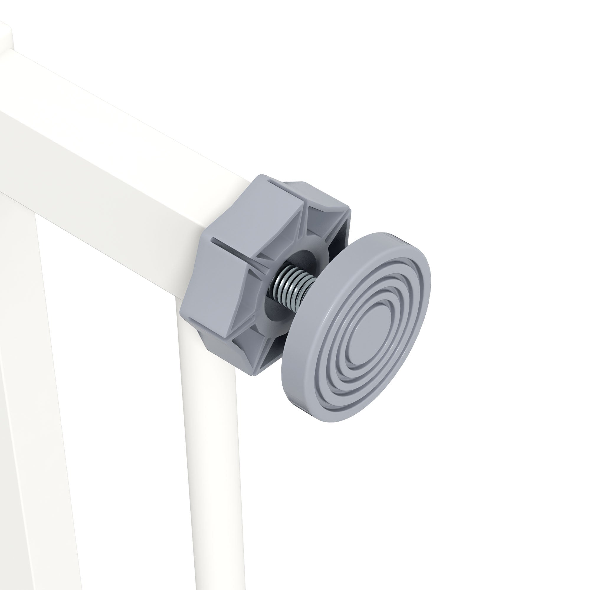 PawHut Dog Gate Stair Gate Pressure Fit Pets Barrier Auto Close for Doorway Hallway, 74-80cm Wide Adjustable, White