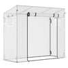 Outsunny 6.6' x 2.5' x 5.5' Walk-in Greenhouse Patio Hot House Plants Flowers Herbs Tomato Grow with Steel Frame Door Window Garden Balcony Patio White
