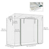 Outsunny 6.6' x 2.5' x 5.5' Walk-in Greenhouse Patio Hot House Plants Flowers Herbs Tomato Grow with Steel Frame Door Window Garden Balcony Patio White