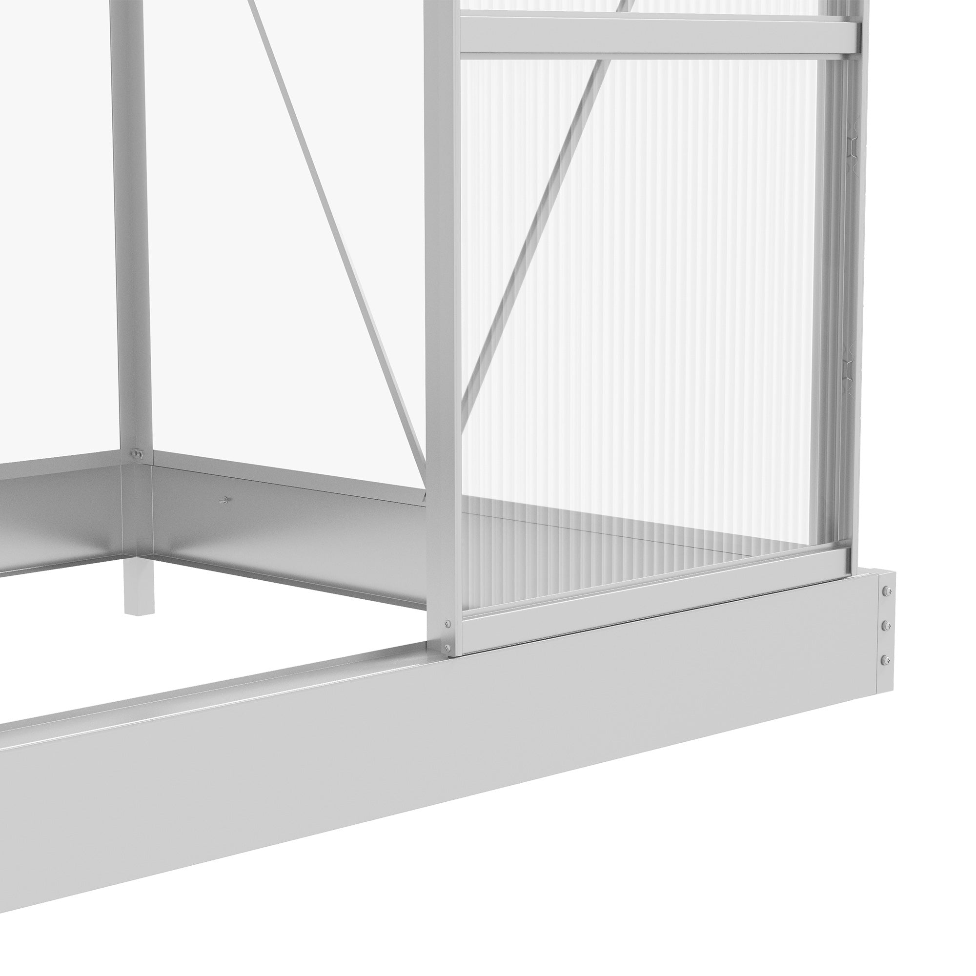 Outsunny 6' x 4' Polycarbonate Greenhouse, Walk-In Greenhouse with Sliding Door, Adjustable Vent, Aluminium Frame and Foundation Kit, Garden Grow House with Rain Gutter, Silver