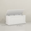 HOMCOM Storage Chest, Storage Trunk with Safety Hinge, Wooden Box for Living Room, Entryway, 39.4" x 15.7" x 17.7", White Wood Grain