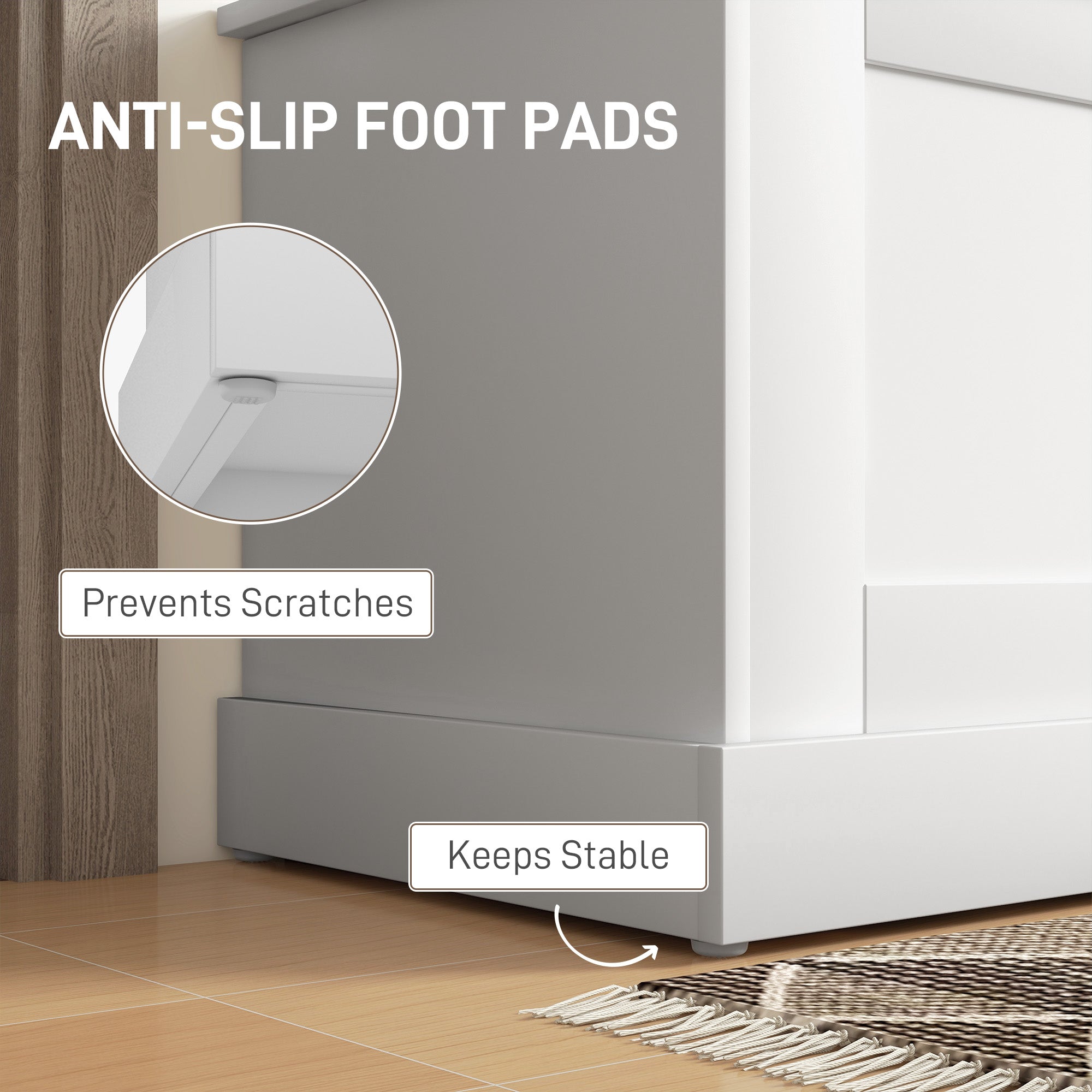 HOMCOM Storage Chest, Storage Trunk with Safety Hinge, Wooden Box for Living Room, Entryway, 39.4" x 15.7" x 17.7", White Wood Grain