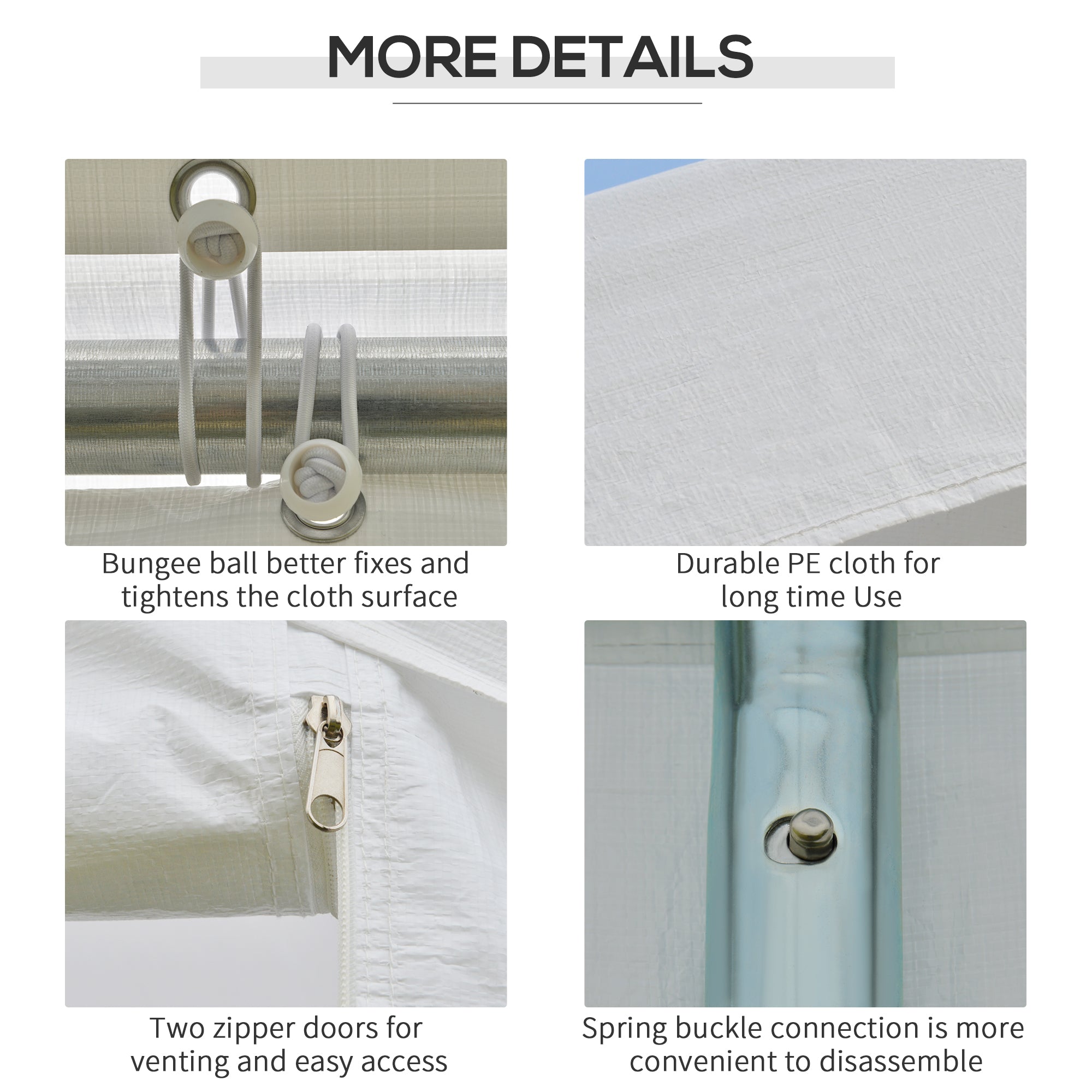 Outsunny 20â€?x 10â€?Heavy Duty Party Tent Outdoor Carport Canopy Shelter Gazobo with Sidewall, Zipper Door and Windows, White