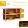 PawHut 54"L 2-Story Large Rabbit Hutch Bunny Cage Wooden Pet House Small Animal Habitat with Lockable Doors, No Leak Tray and Waterproof Roof for Outdoor/Indoor Orange