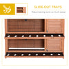 PawHut 54"L 2-Story Large Rabbit Hutch Bunny Cage Wooden Pet House Small Animal Habitat with Lockable Doors, No Leak Tray and Waterproof Roof for Outdoor/Indoor Orange