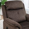 HOMCOM Massage Recliner Chair with 8-Point Vibration, Manual Fabric Reclining Chair for Living Room with Side Pockets, Remote Control, Retractable Footrest, Dark Brown
