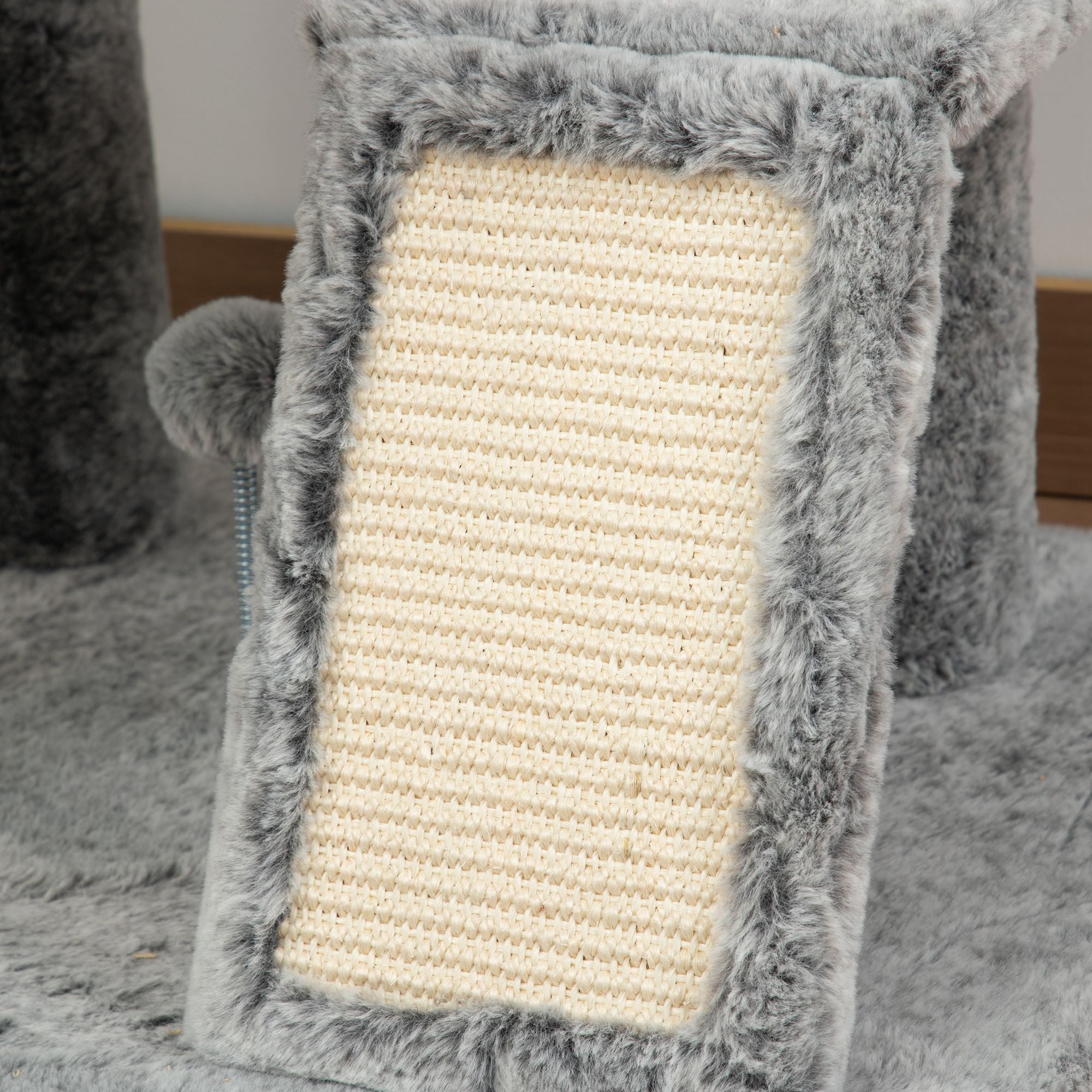 PawHut Floor to Ceiling Cat Tree, 225-255cm Height Adjustable Large Cat Tower 6 Levels Activity Centre for Indoor Cats with Cat Scratching Posts Ramp, Condo Hammock, Play Balls - Grey