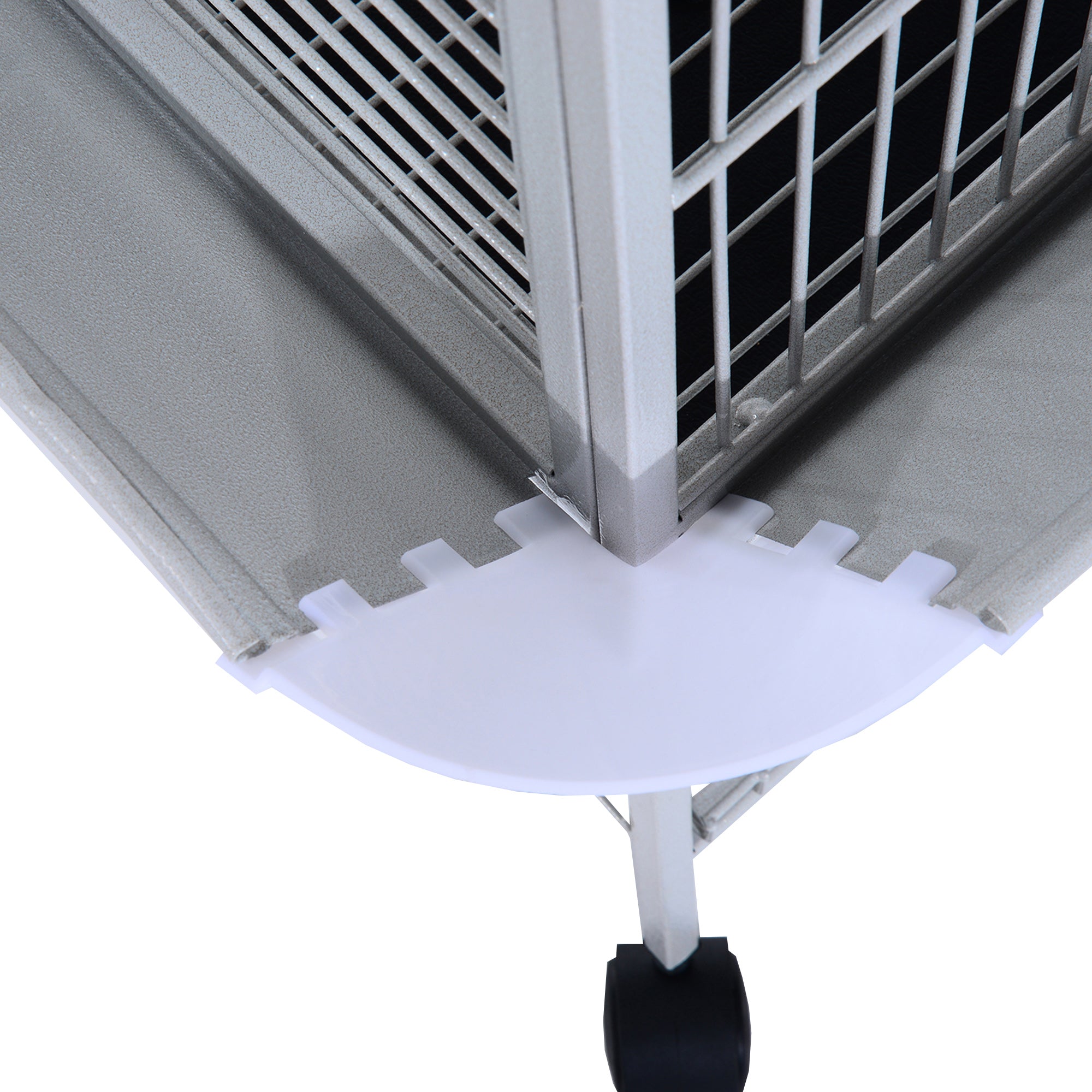 PawHut 64 Inch Bird Cage Parakeet House for Cockatiel with Stand, Pull Out Tray, Play Top, Storage Shelf, Wood Perch, Food Container, Silver