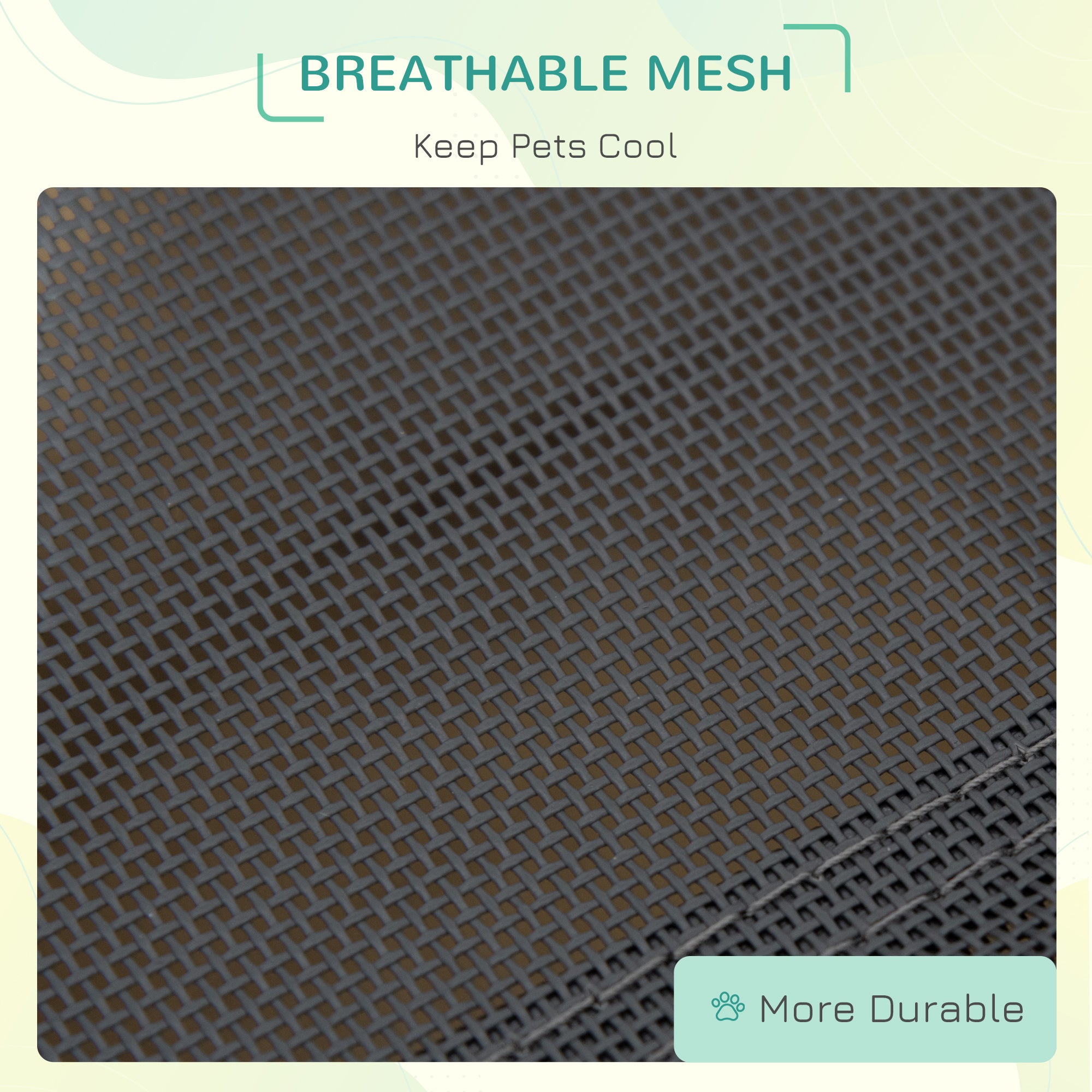 PawHut Elevated Dog Bed, Pet Cot, Steel Frame and Breathable Mesh Surface, for Extra Large Dogs, Indoor or Outdoor Use, Grey