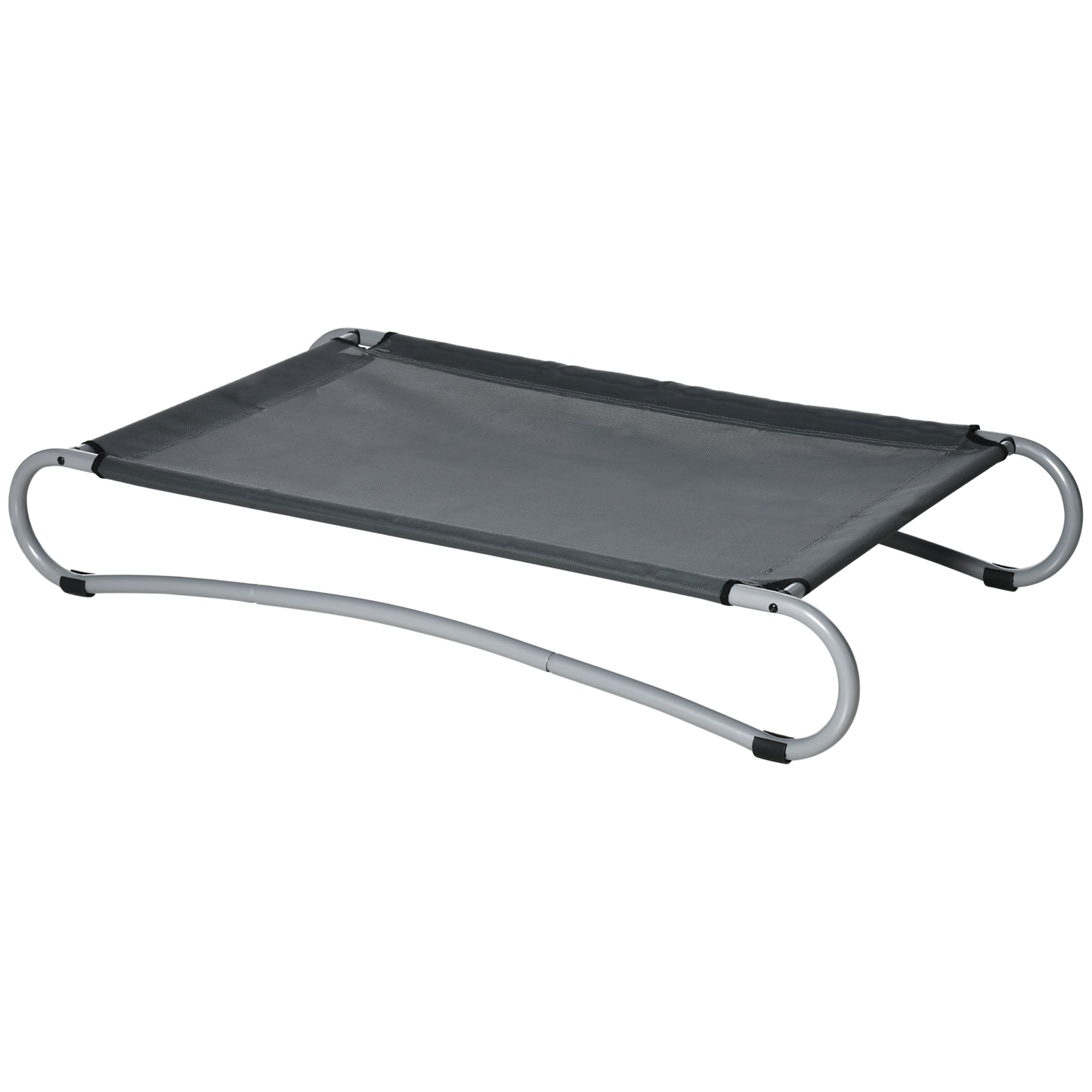 PawHut Elevated Dog Bed, Pet Cot, Steel Frame and Breathable Mesh Surface, for Extra Large Dogs, Indoor or Outdoor Use, Grey