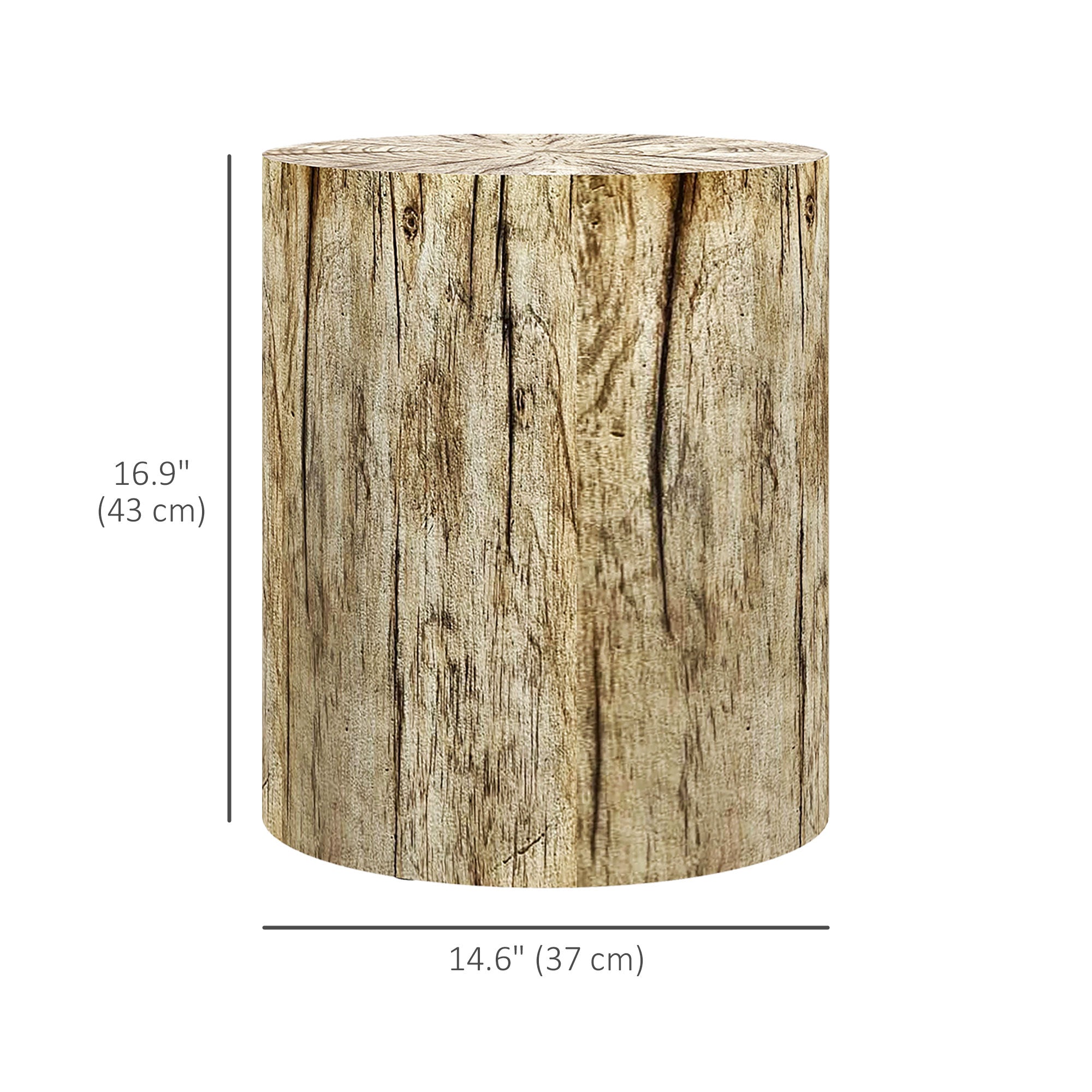 HOMCOM Concrete Finish Side Table, Lightweight Accent Table, 17