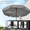 Outsunny 6 Pieces Patio Dining Set for 4, Outdoor Patio Set with Umbrella, Folding Chairs and Glass Table, Patio Furniture Dining Table Set for Garden Backyard Deck, Grey