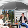 Outsunny 6 Pieces Patio Dining Set for 4, Outdoor Patio Set with Umbrella, Folding Chairs and Glass Table, Patio Furniture Dining Table Set for Garden Backyard Deck, Grey