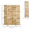 HOMCOM 4 Panel Room Divider with Display Shelf, 5.6 FT Folding Privacy Screen, Portable Freestanding Partition Wall Divider for Home Office, Natural
