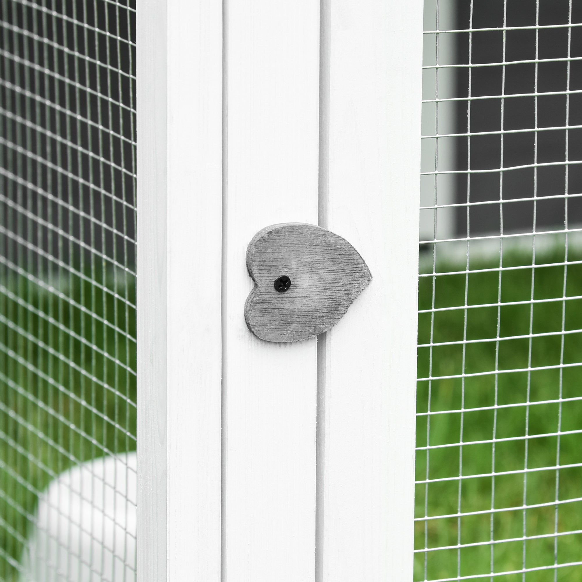 PawHut 48 Inch Rabbit Hutch Rabbit Run Small Animal Guinea Pig House Bunny Cage Hideaway Outdoor with Openable Roof Grey