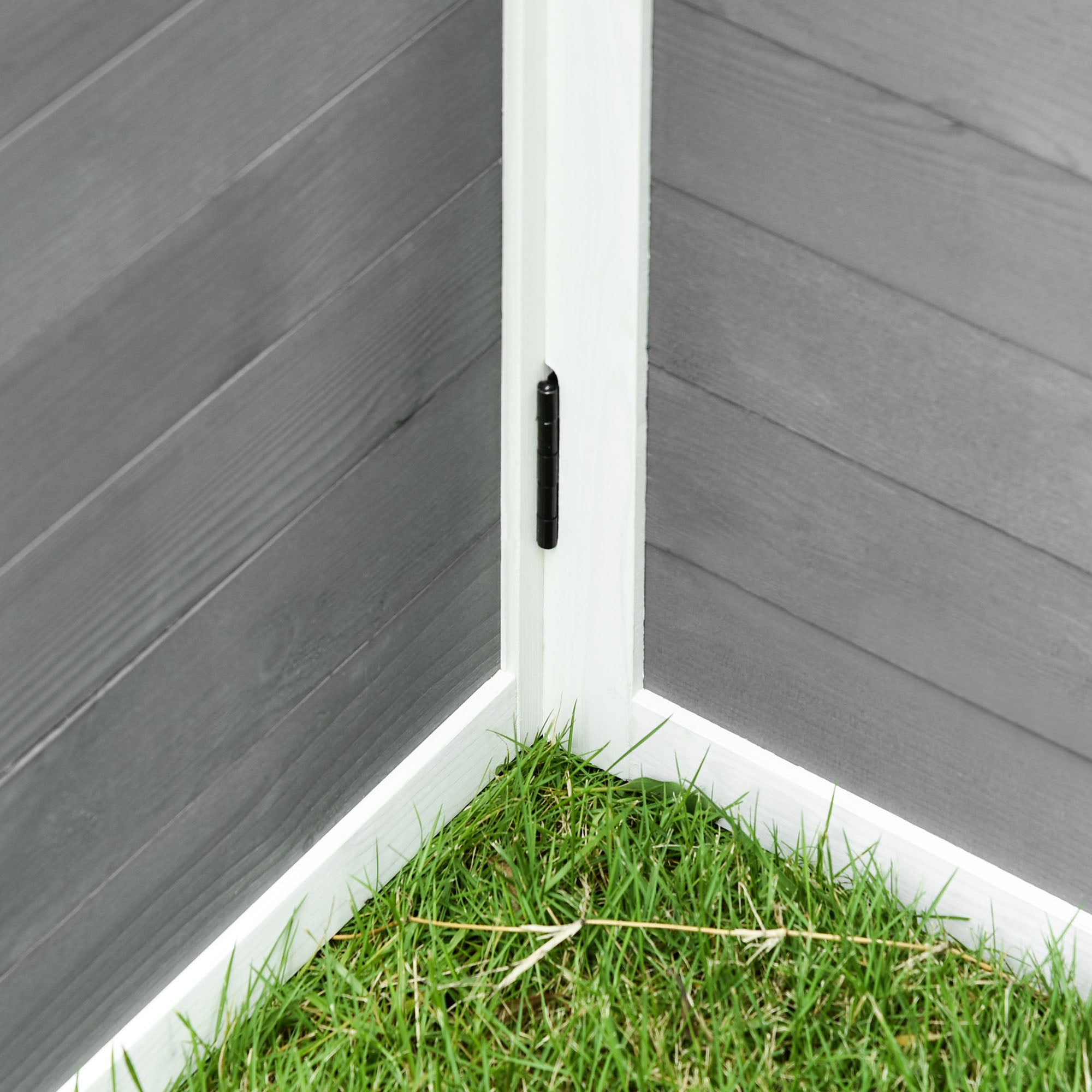 PawHut Rabbit Hutch, Wooden Guinea Pig Hutch Bunny Cage with Openable Foldable Top, Door, for 1-4 Rabbits, for Backyard, Garden, Outdoor, Grey