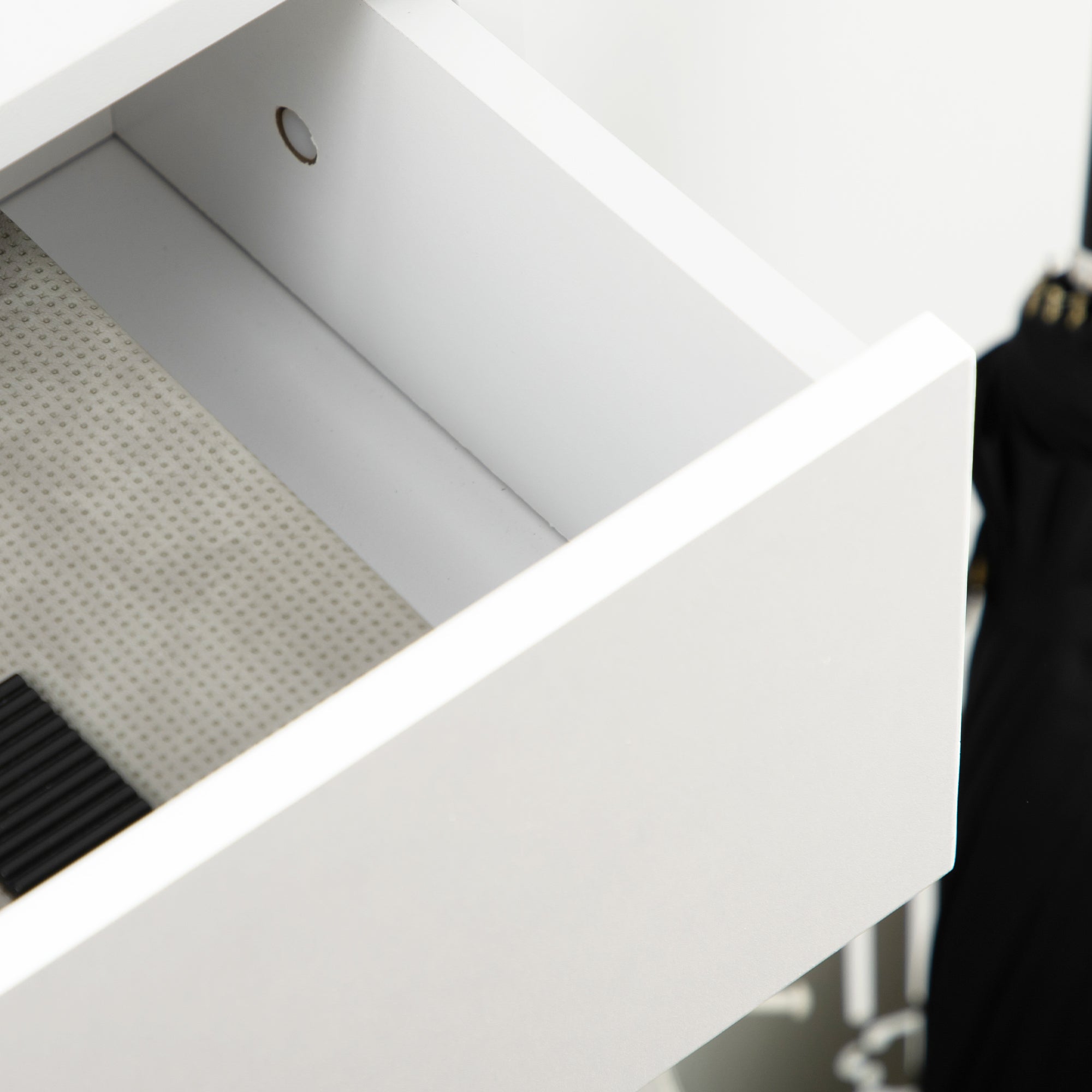 HOMCOM Modern Shoe Cabinet with 2 Flip Doors, Drawer and Adjustable Shelf, 12 Pair Shoe Storage Cabinet for Entryway, Hallway, White