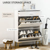 HOMCOM Modern Shoe Cabinet with 2 Flip Doors, Drawer and Adjustable Shelf, 12 Pair Shoe Storage Cabinet for Entryway, Hallway, White