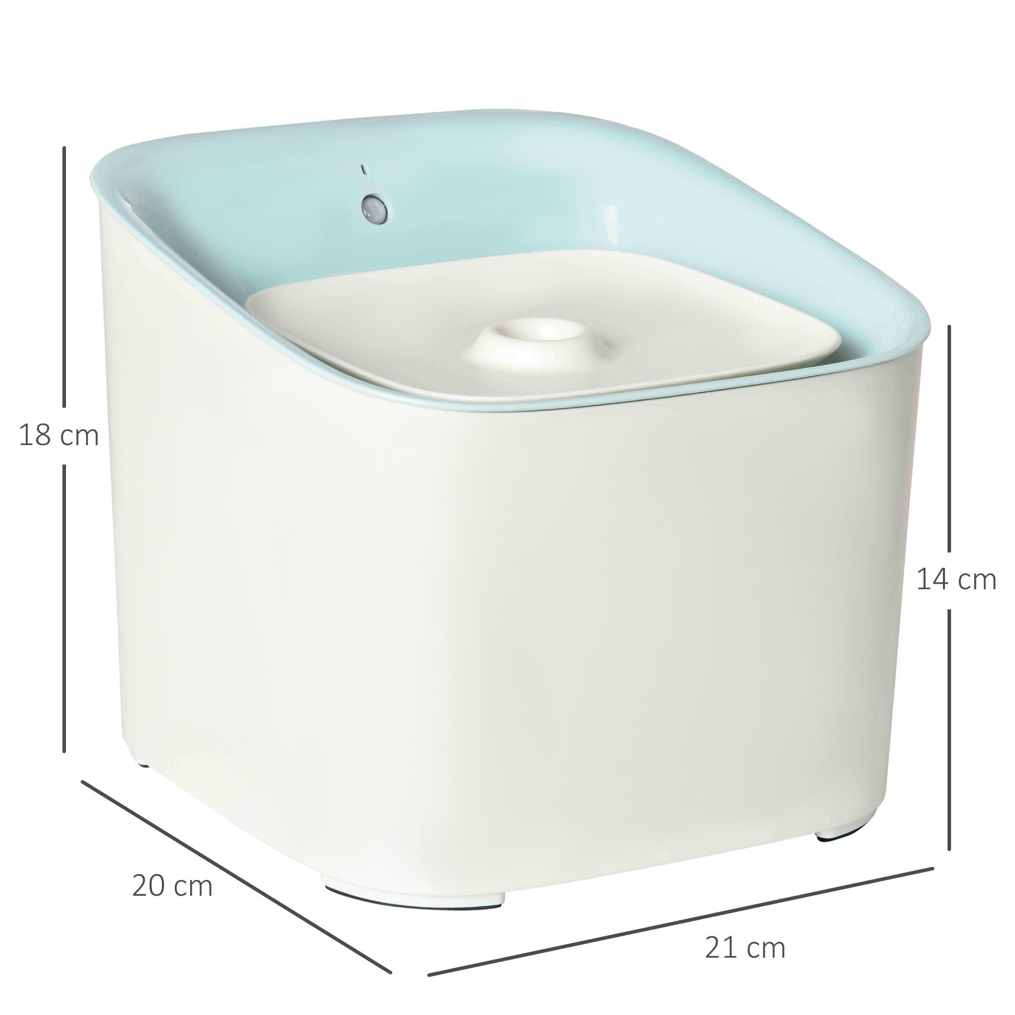 PawHut Cat Water Fountain 3L Automatic Pet Water Dispenser with Filter Three Modes and LED Indicator for Dogs and Cats - Blue