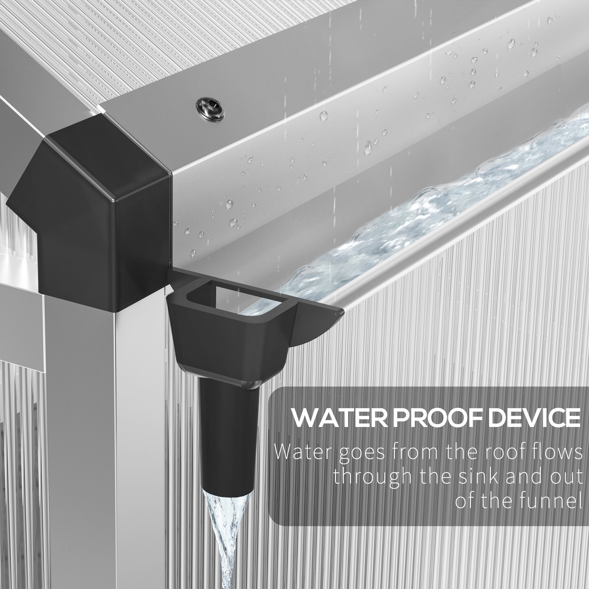 Outsunny 6' x 4' x 6.4' Walk-in Garden Greenhouse Polycarbonate Panels Plants Flower Growth Shed Cold Frame Outdoor Portable Warm House Aluminum Frame, Silver