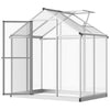 Outsunny 6' x 4' x 6.4' Walk-in Garden Greenhouse Polycarbonate Panels Plants Flower Growth Shed Cold Frame Outdoor Portable Warm House Aluminum Frame, Silver