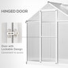 Outsunny 6' x 4' x 6.4' Walk-in Garden Greenhouse Polycarbonate Panels Plants Flower Growth Shed Cold Frame Outdoor Portable Warm House Aluminum Frame, Silver