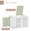 PawHut Dog Crate Furniture, 31.5" Dog Kennel Furniture Side End Table with Double Doors, for Medium Dogs, White