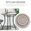 Outsunny 23.5" Mosaic Round Patio Table with Ceramic Tabletop, Metal  Balcony Side Bistro Coffee Table, Outdoor Furniture for Patio Garden