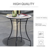 Outsunny 23.5" Mosaic Round Patio Table with Ceramic Tabletop, Metal  Balcony Side Bistro Coffee Table, Outdoor Furniture for Patio Garden