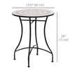 Outsunny 23.5" Mosaic Round Patio Table with Ceramic Tabletop, Metal  Balcony Side Bistro Coffee Table, Outdoor Furniture for Patio Garden