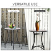 Outsunny 23.5" Mosaic Round Patio Table with Ceramic Tabletop, Metal  Balcony Side Bistro Coffee Table, Outdoor Furniture for Patio Garden