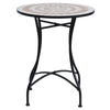 Outsunny 23.5" Mosaic Round Patio Table with Ceramic Tabletop, Metal  Balcony Side Bistro Coffee Table, Outdoor Furniture for Patio Garden