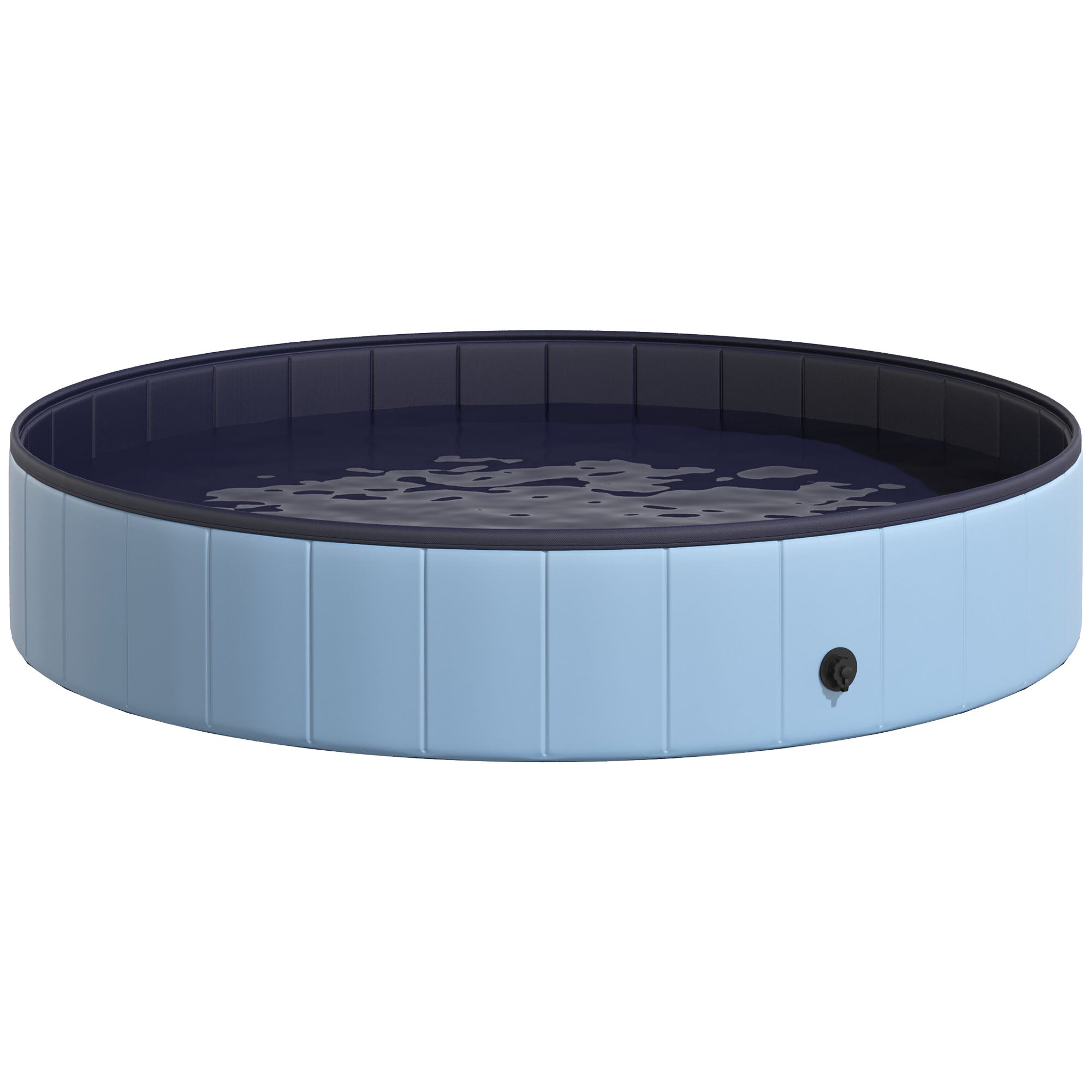 PawHut Φ63" Folding Dog Pool for Large dogs,  Portable Pet Kiddie Swimming Pool, Outdoor/Indoor Puppy Bath Tub with Nonslip Bottom for Dogs & Cats, Blue