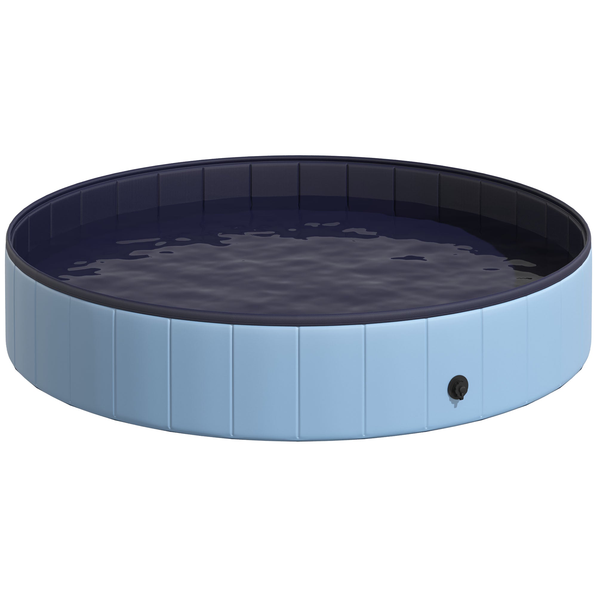 PawHut Φ63" Folding Dog Pool for Large dogs,  Portable Pet Kiddie Swimming Pool, Outdoor/Indoor Puppy Bath Tub with Nonslip Bottom for Dogs & Cats, Blue