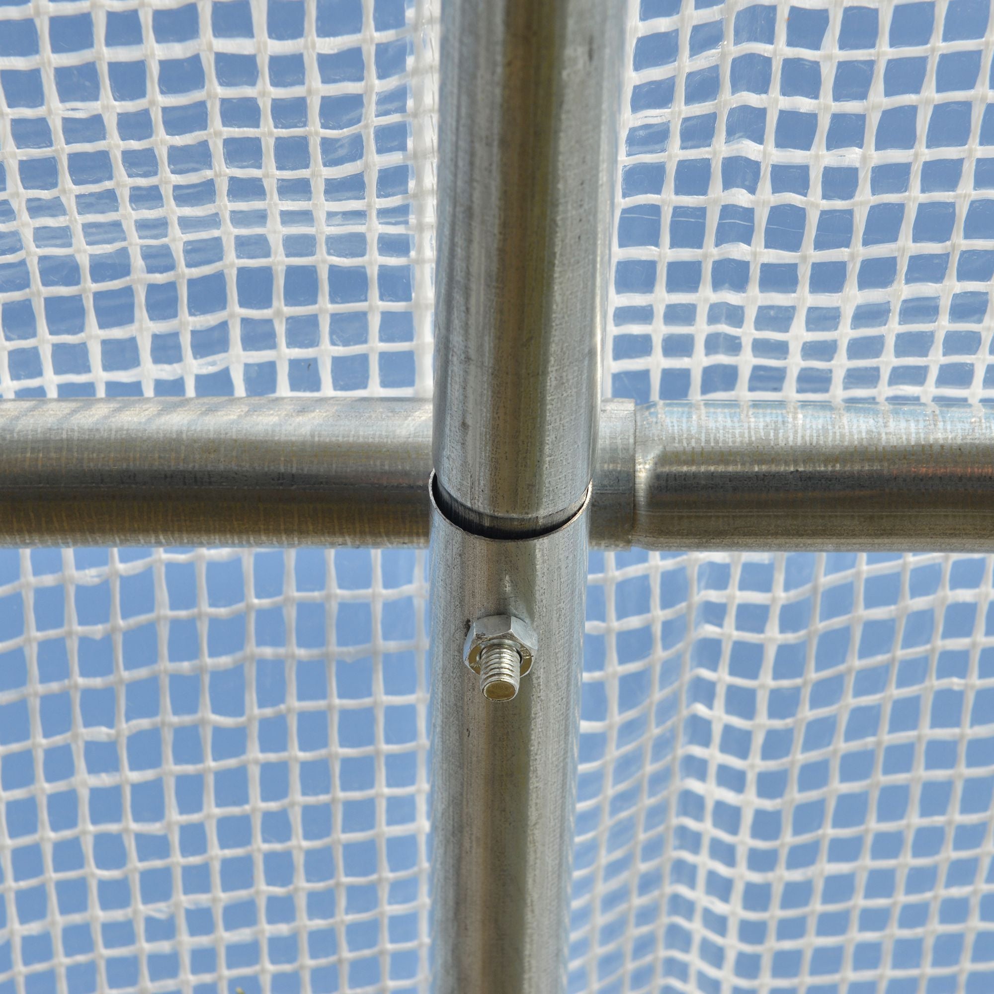 Outsunny 10' x 6.6' x 6.6' Walk-in Tunnel Greenhouse PE Cover, Zipper Doors Roll-up side cover& Mesh Windows, White