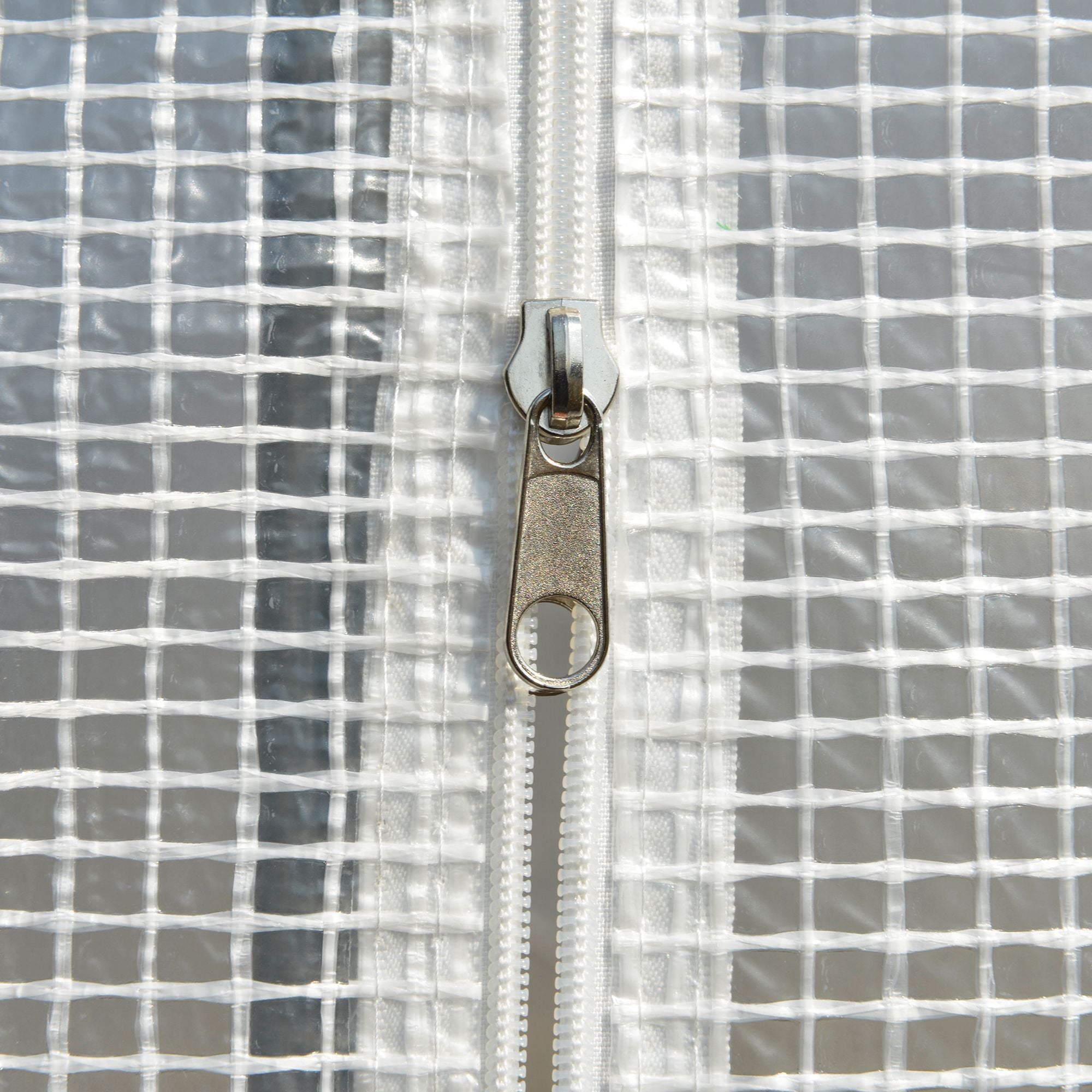 Outsunny 10' x 6.6' x 6.6' Walk-in Tunnel Greenhouse PE Cover, Zipper Doors Roll-up side cover& Mesh Windows, White