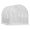 Outsunny 10' x 6.6' x 6.6' Walk-in Tunnel Greenhouse PE Cover, Zipper Doors Roll-up side cover& Mesh Windows, White